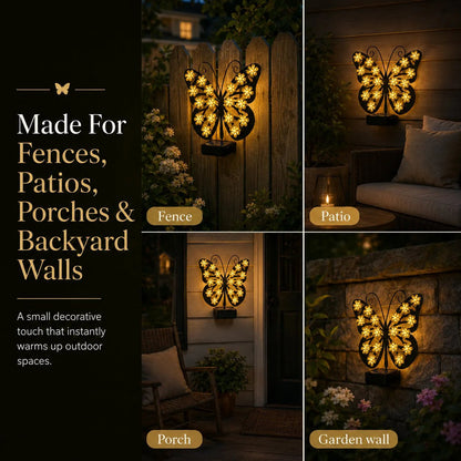 Solar Metal Butterfly Wall Lights Outdoor Decor🦋