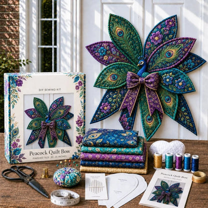🎀 Beginner-Friendly Oversized Quilted Bow Sewing Kit | Coordinated Printed Fabrics, Batting, Pre-Designed Templates & Complete Supplies for a Full 23–25 in 3D Statement Bow ✨