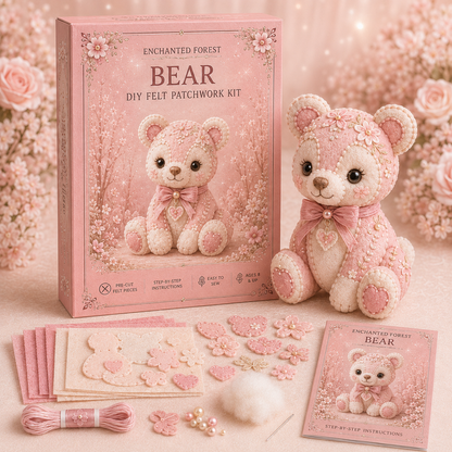 💗Pink Woodland Friends DIY Felt Sewing Kit – Make Your Own Cute Animal