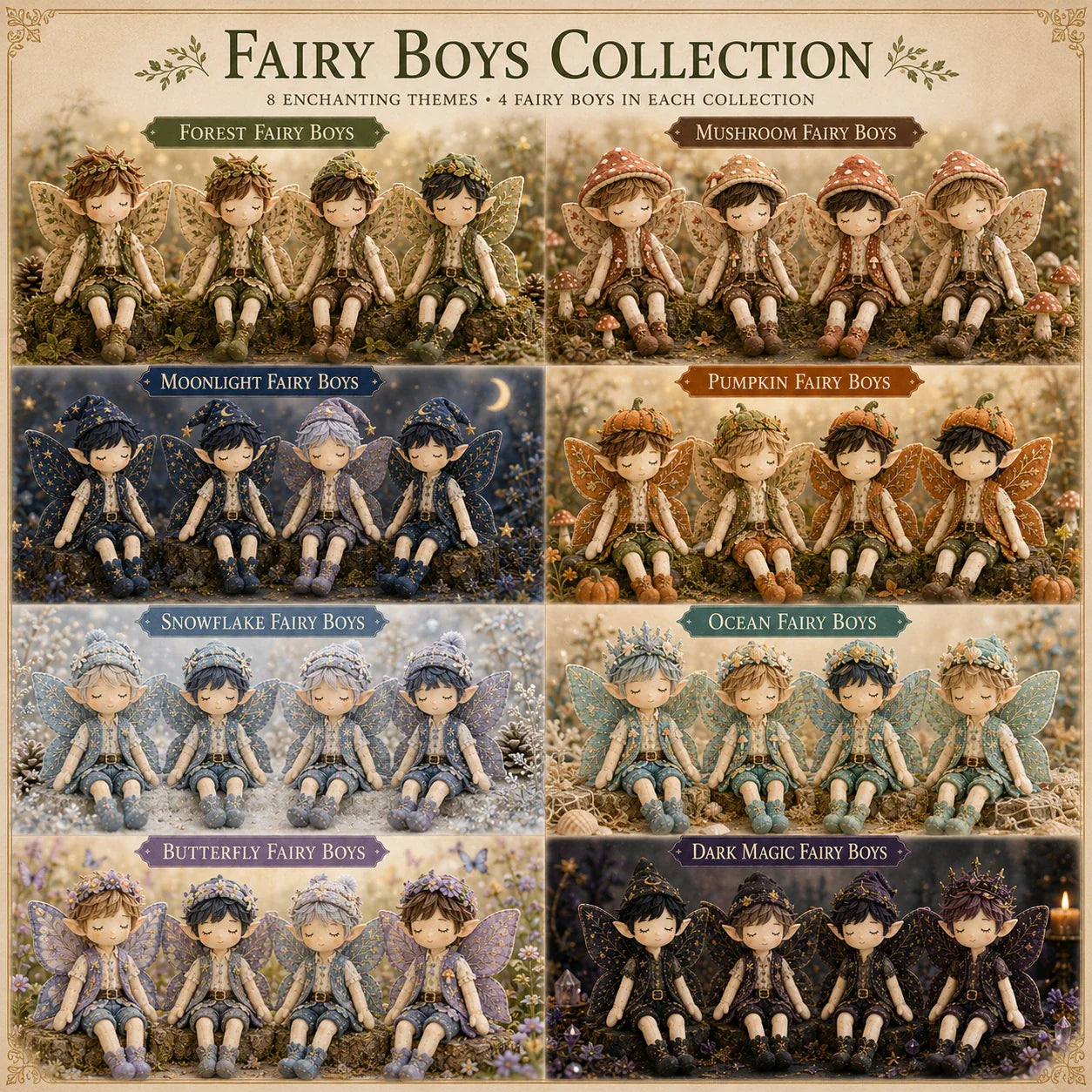Fairy Boys Patchwork DIY Kit ✨ Make 4 Tiny Fairy Boys By Hand