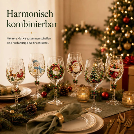 🎄Christmas stemware with a festive motif
