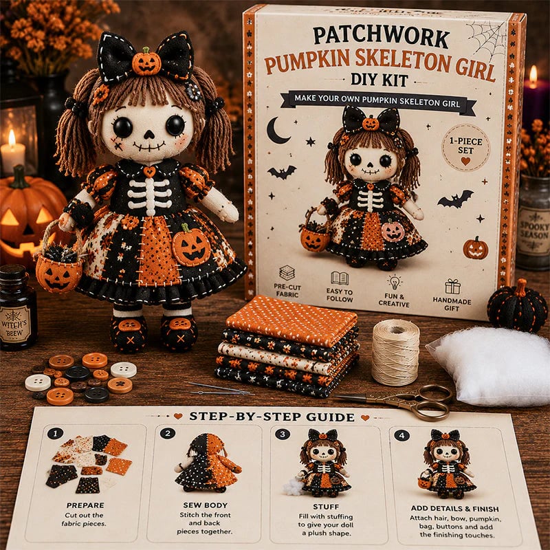 Patchwork Skeleton Witch Girl DIY Kit