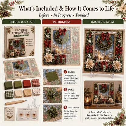 🎄🧵 Premium 3D Christmas Fabric Poke Art Kit