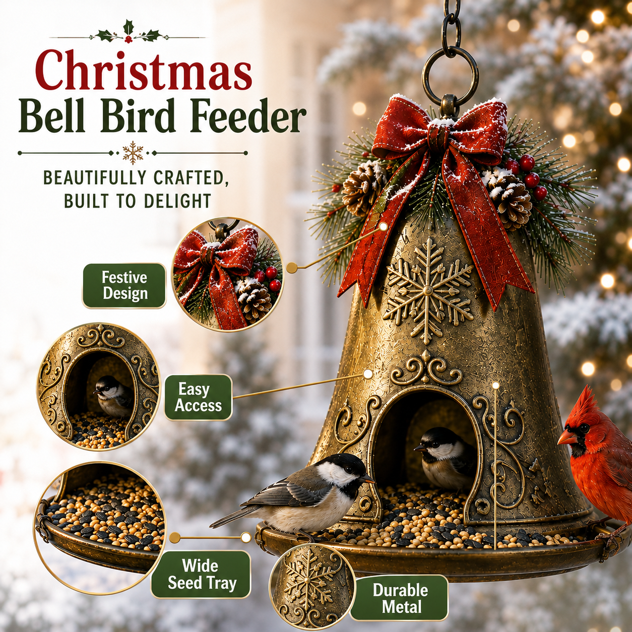 ⛄Christmas Bird Feeder Collection✨ Festive Hanging Garden Feeders for Wild Birds