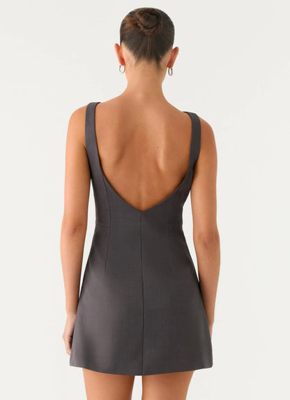 Lulita Mini Dress - Charcoal Grey