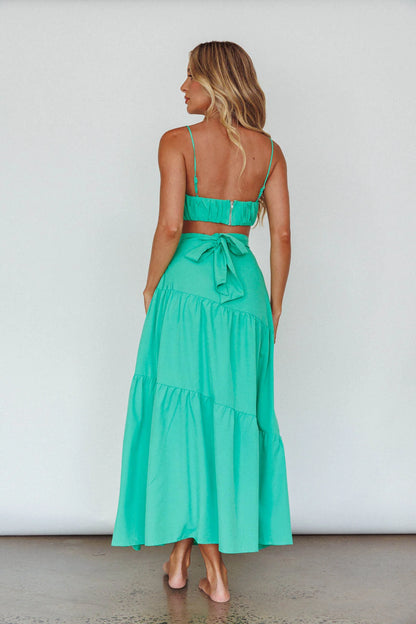 Bondi Waist Tie Maxi Skirt Apple