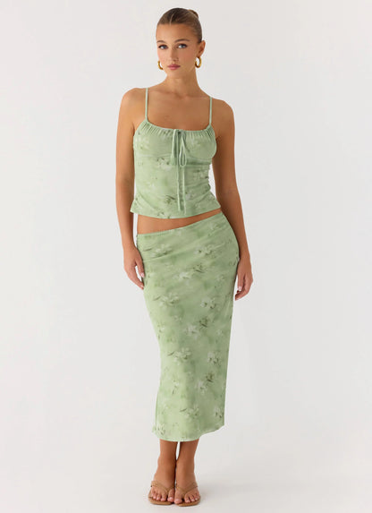 Bending My Rules Top - Blurred Lime