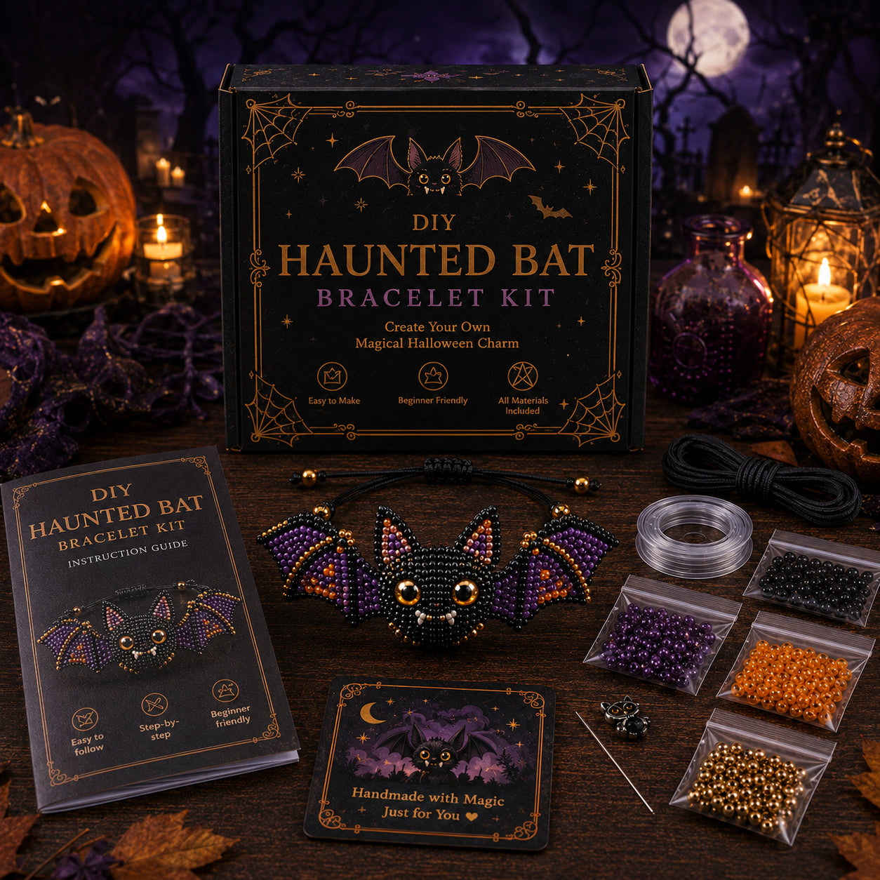 🎃 DIY Halloween Beaded Bracelet Kit
