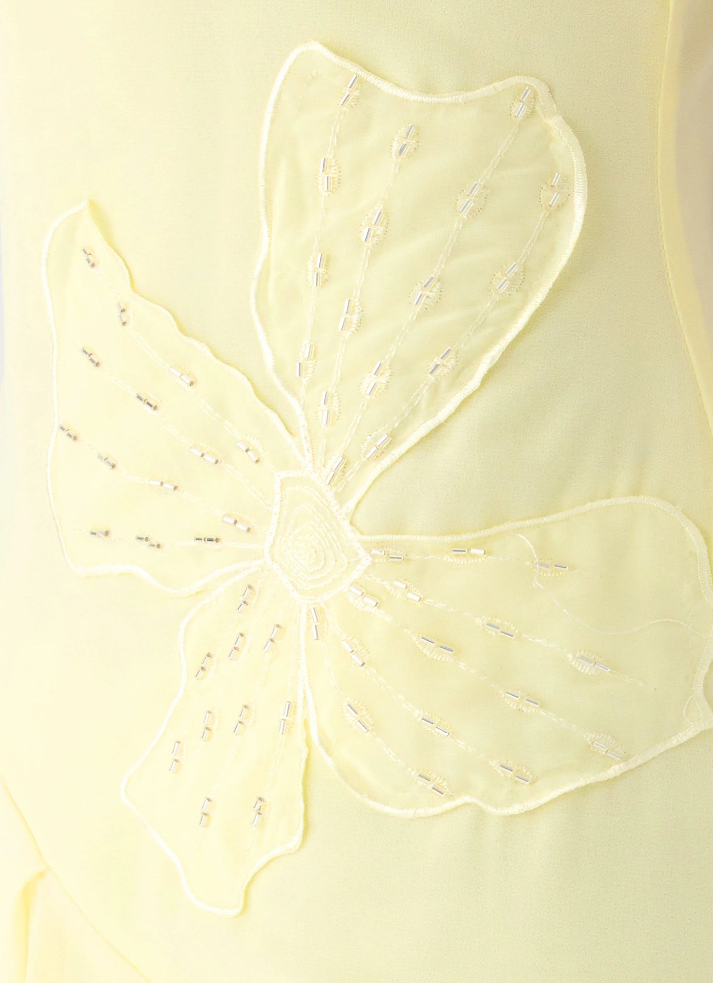 Aysha Beaded Flower Midi Dress - Yellow
