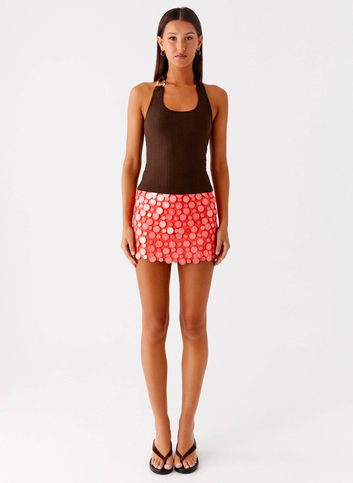 Movie Star Mini Skirt - Mandarin Red
