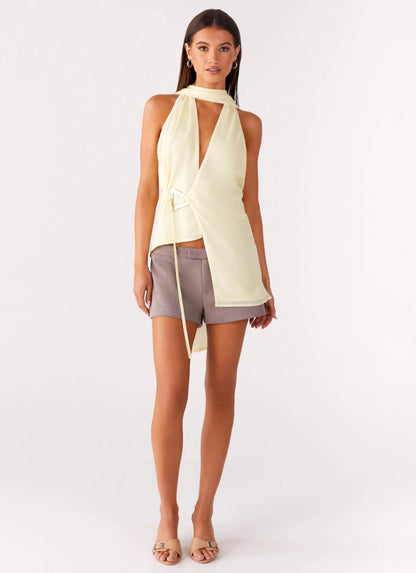 Solari Scarf Top - Yellow