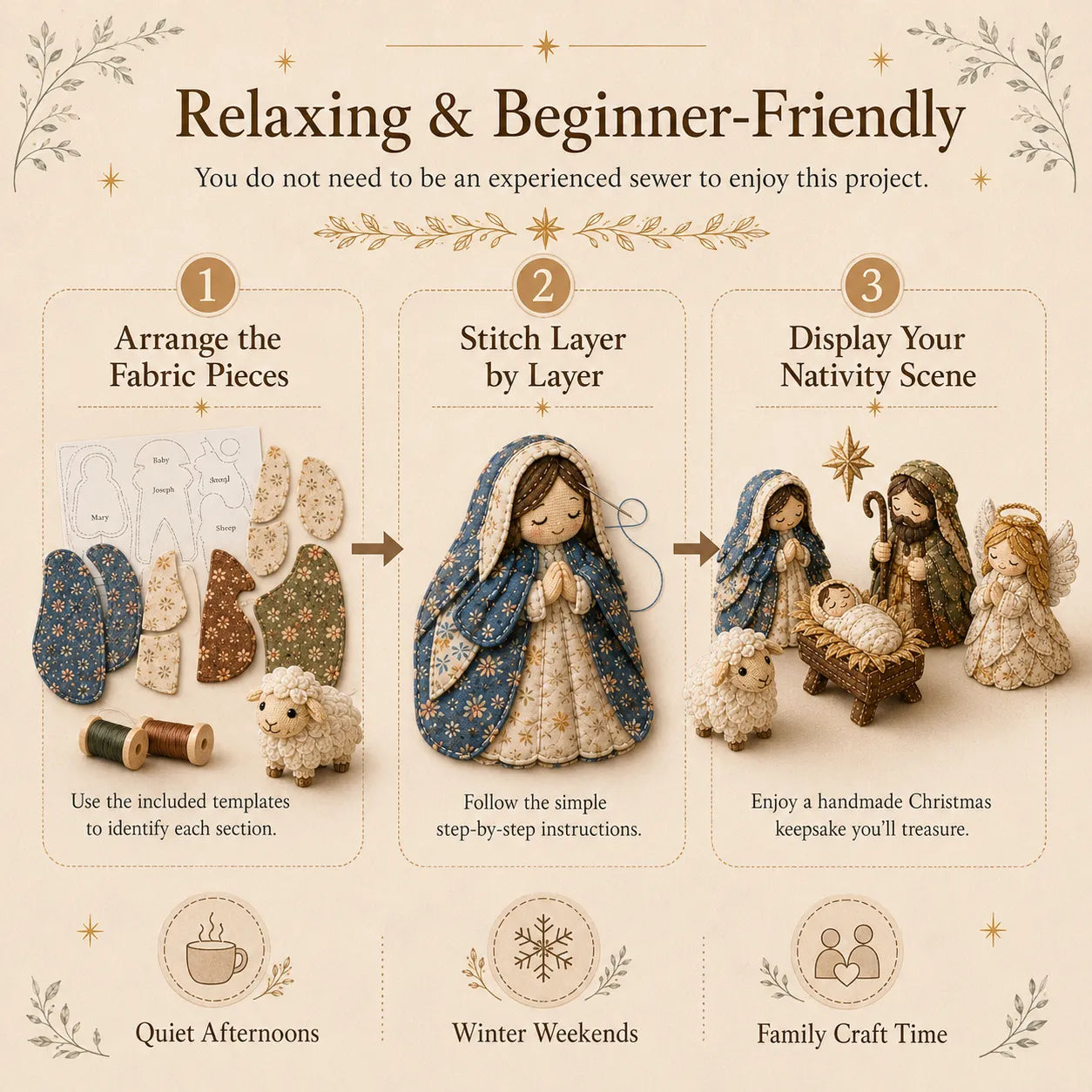 ✨DIY Patchwork Nativity Scene Sewing Kit