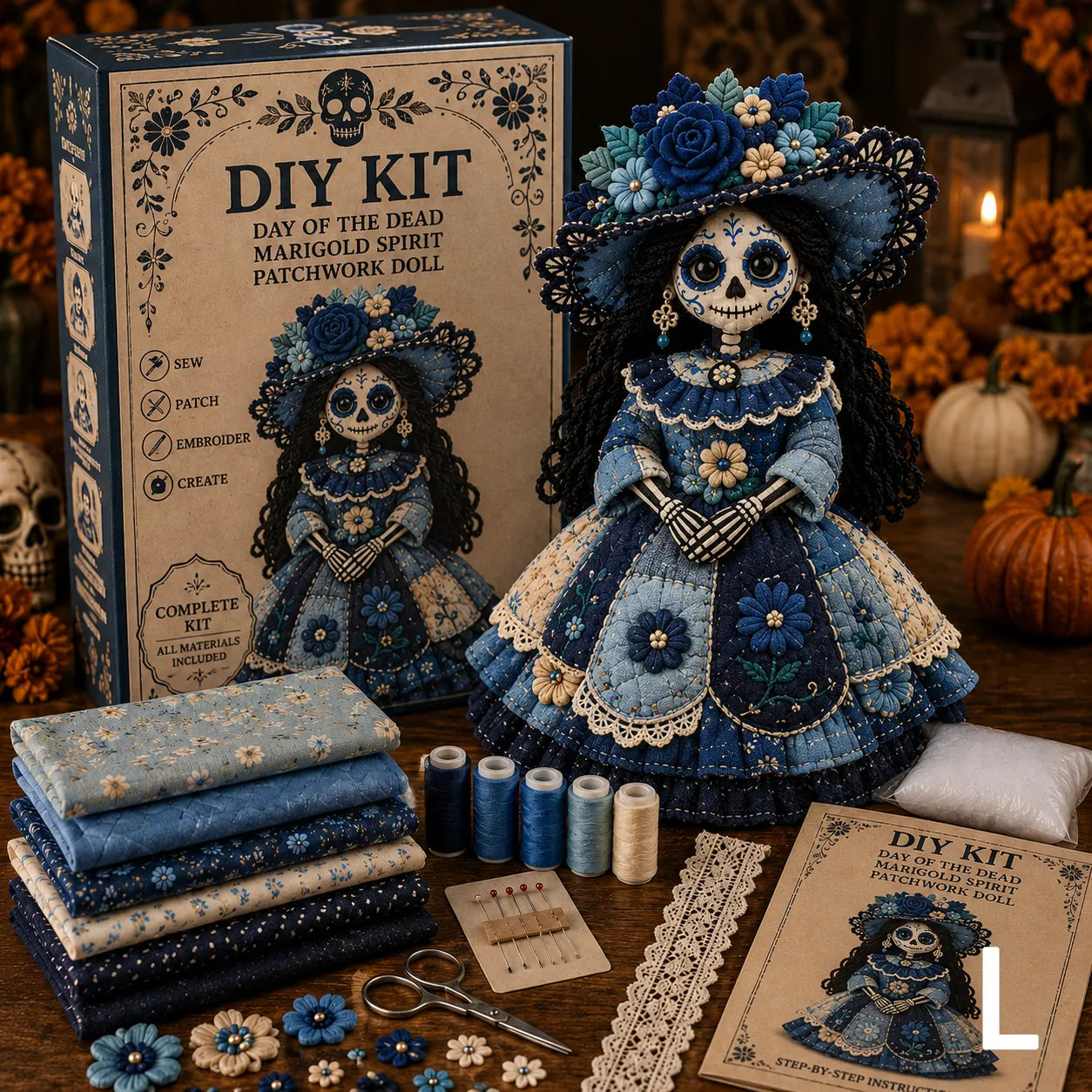 🔥50% Off Last Day - Day of the Dead Patchwork Doll DIY Kit