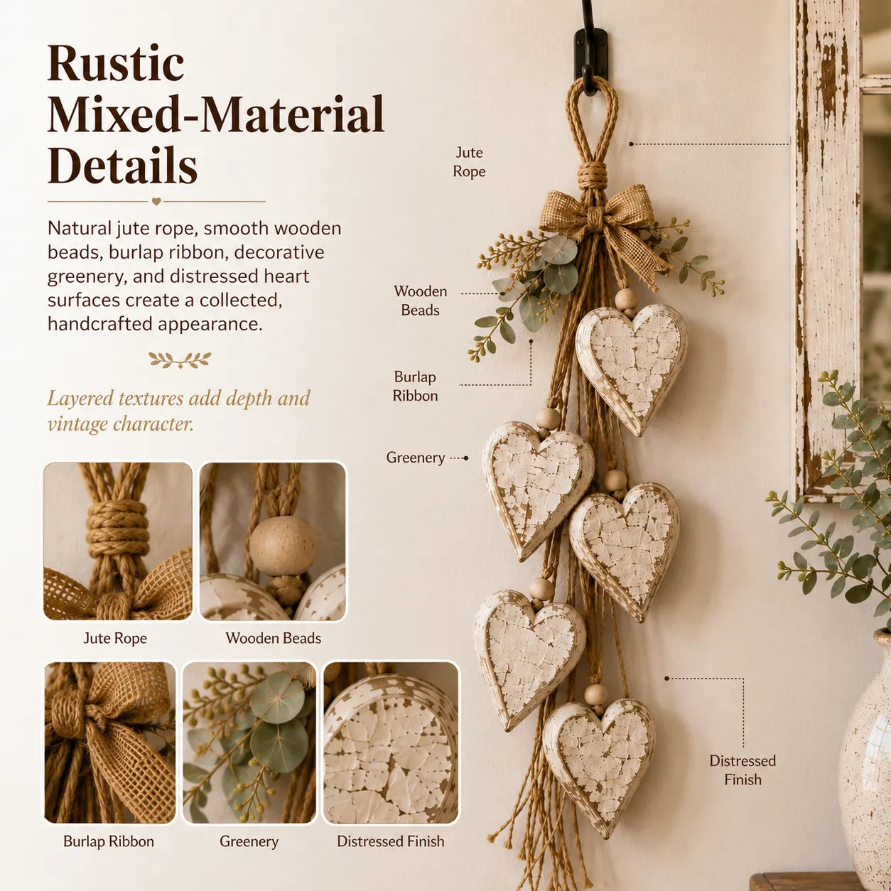 🤎Hanging Heart Wall Decor