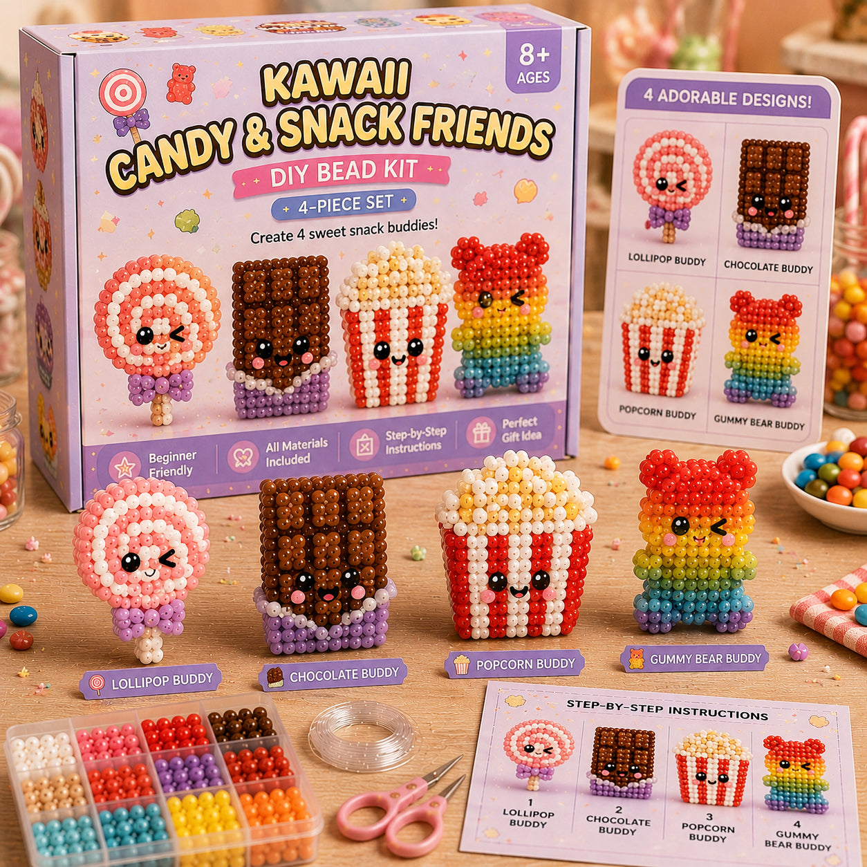Kawaii Candy & Snack Friends DIY Bead Kit