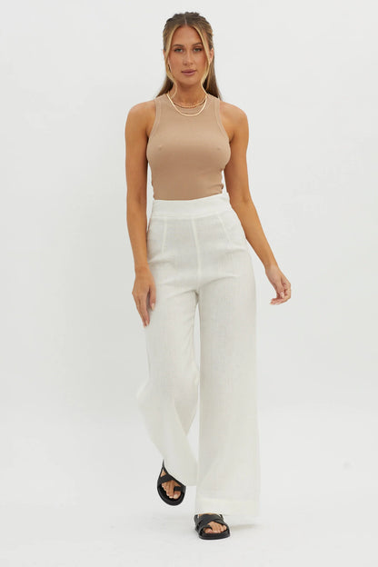 Wanda Wide Leg Pants White