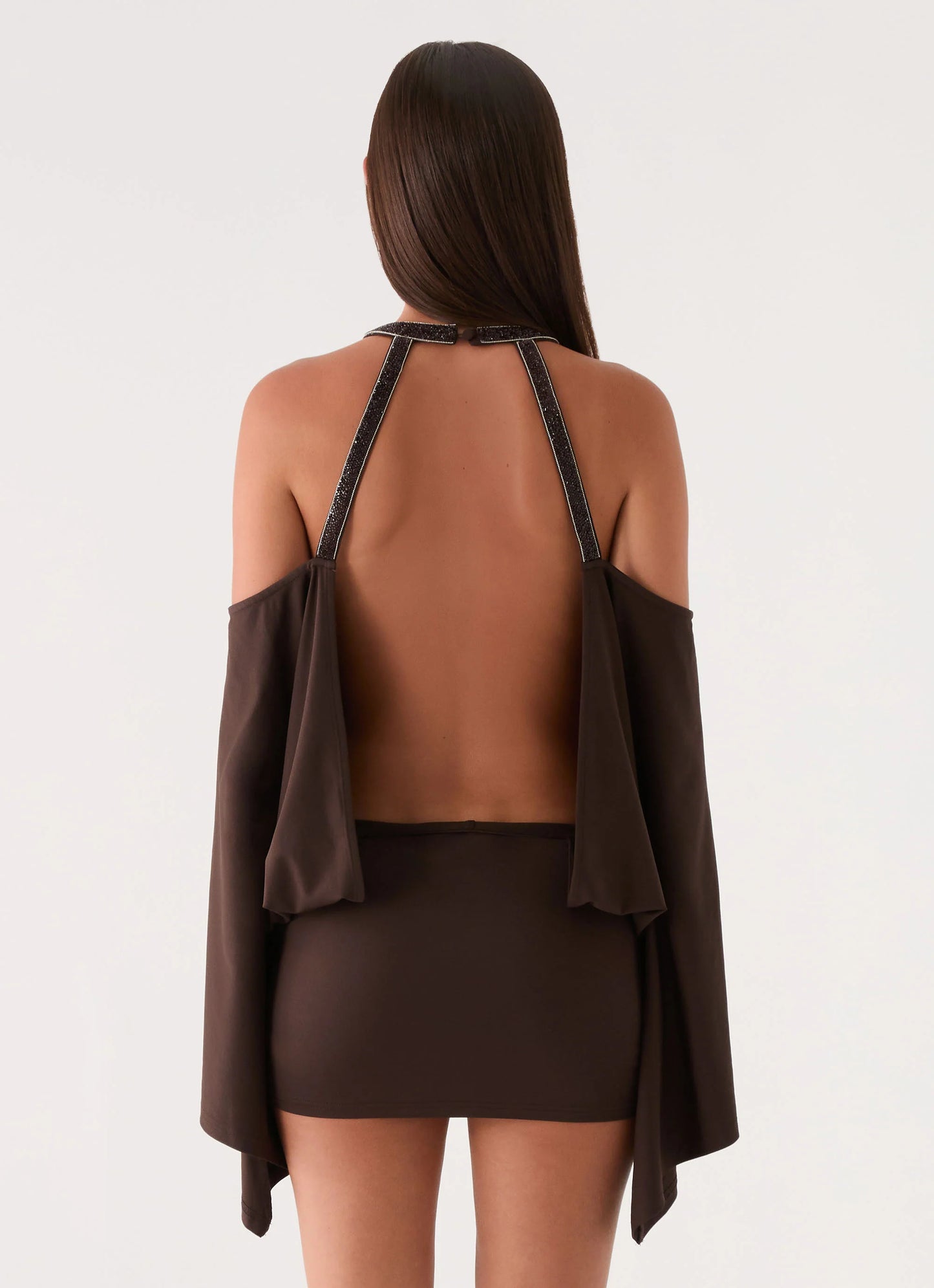 Sanah Long Sleeve Mini Dress - Chocolate