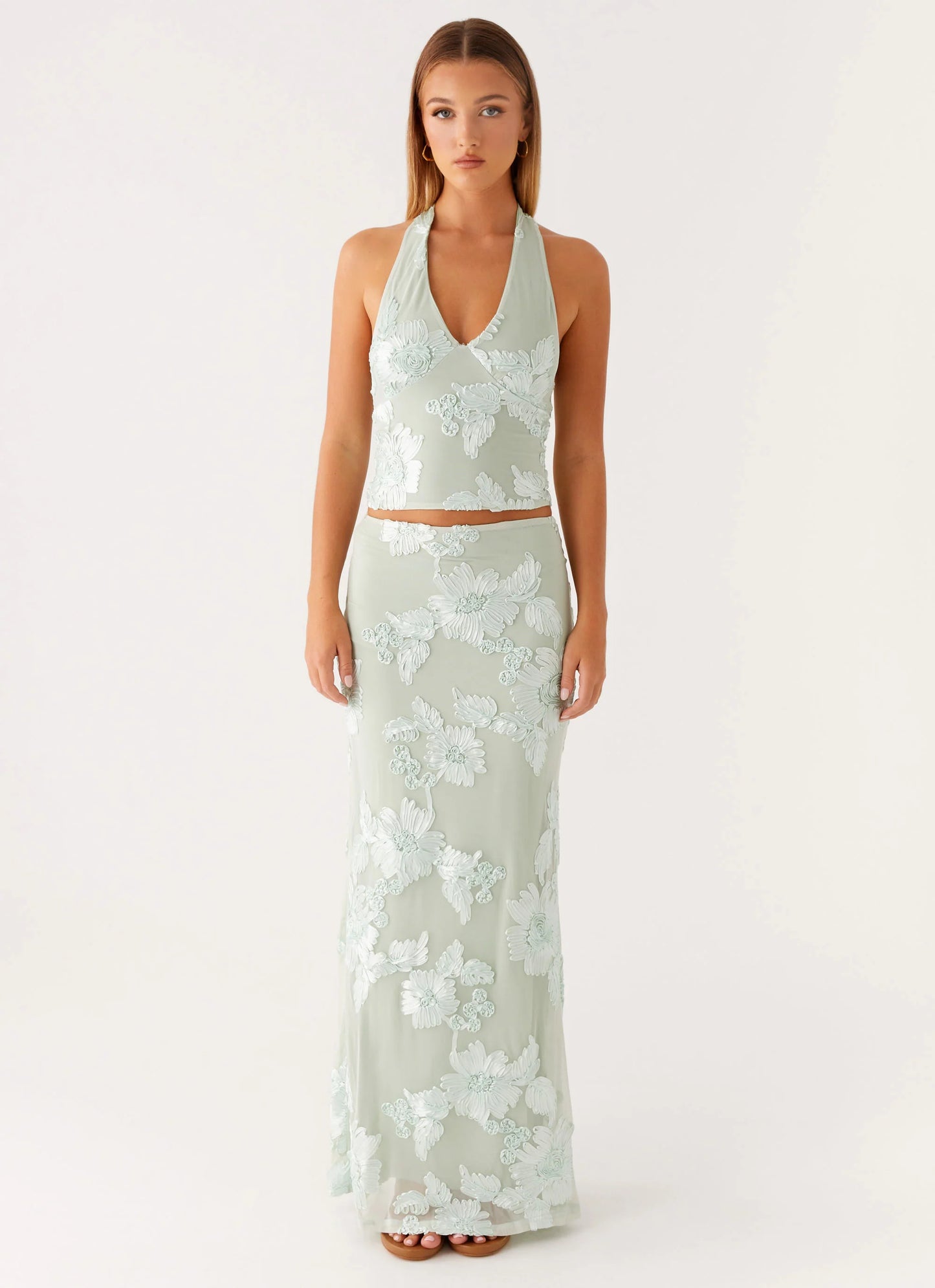 Radiate Halterneck Top - Sage