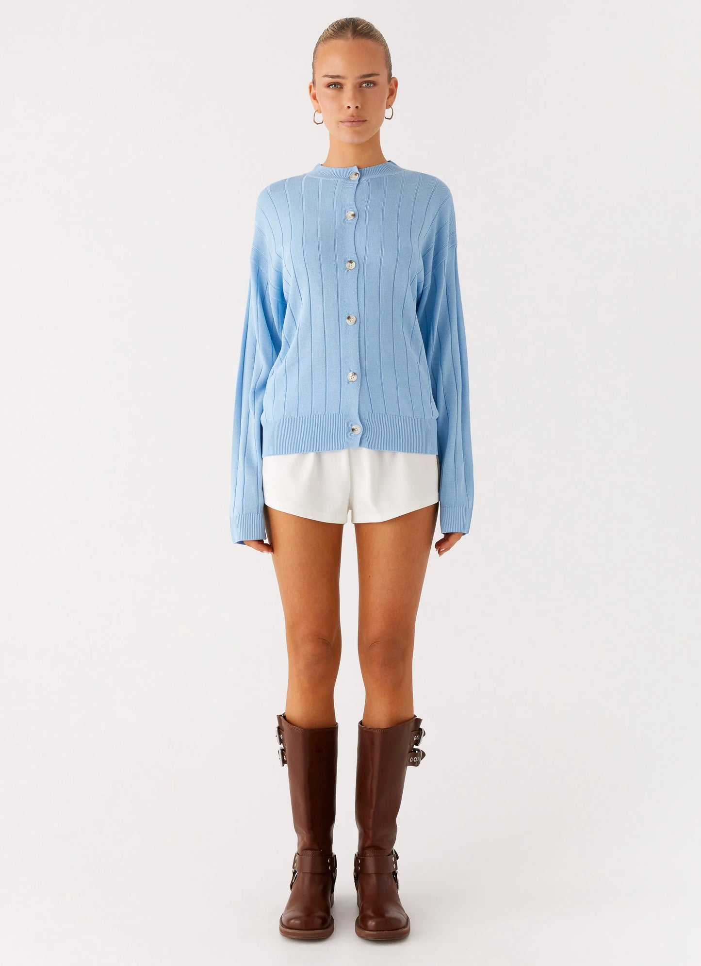 Leo Oversized Cardigan - Sky Blue