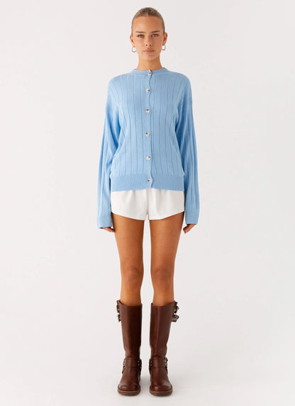 Leo Oversized Cardigan - Sky Blue