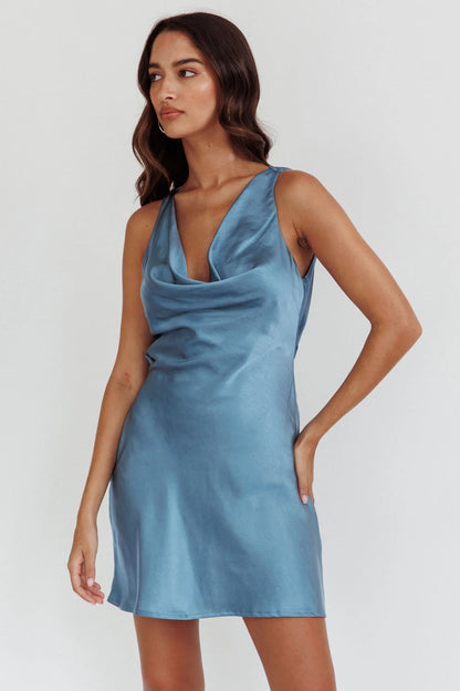 Cassiopeia Open Back Mini Dress Ocean