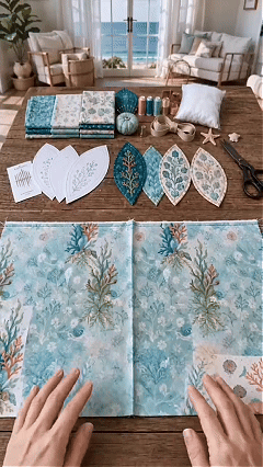 🧵🌊 Turn a few pieces of fabric into a BIG piece of coastal magic! 🐚💙