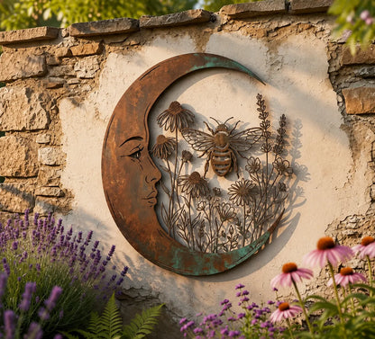 🌙Enchanted Moon Garden Wall Art – Vintage Nature Inspired Metal Wall Decor