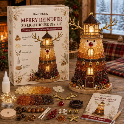 💙 DIY Sea Glass Lighthouse Kit – Light-Up Coastal Craft & Handmade Home Decor