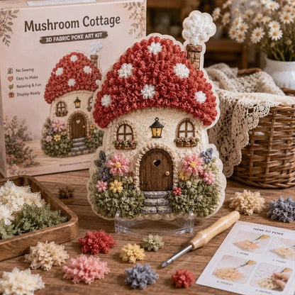 🏡Whimsical Village 3D Fabric Poke Art Kit