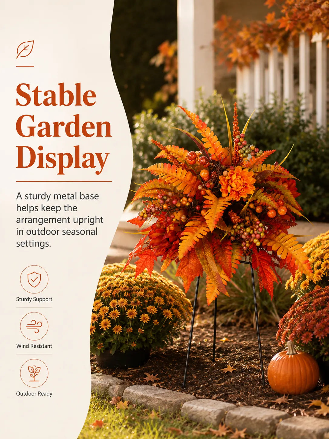 🍂Autumn Harvest Floral Garden Stake Arrangement