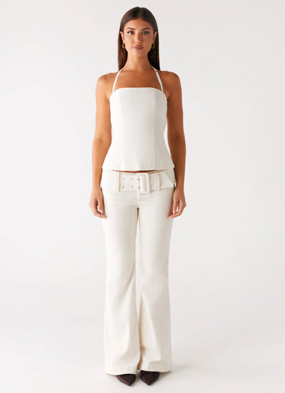 Maya Backless Top - Pearl