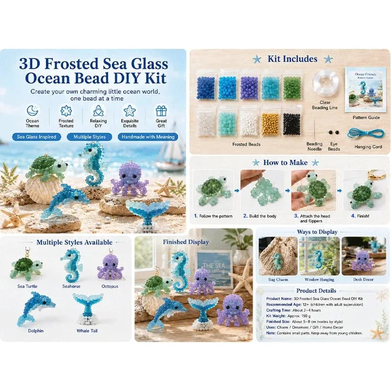 🔥LAST DAY 50% OFF -🐳 Frosted Sea Glass-Style Beading DIY Kit✨