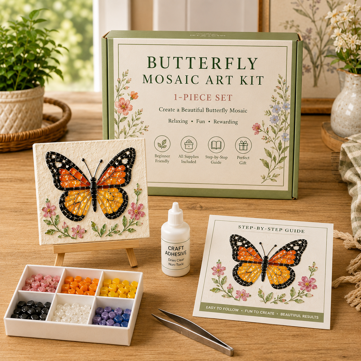 🌸🙏💖Sea Glass Art Kit – Create Stunning Mosaic Masterpieces at Home 🐢