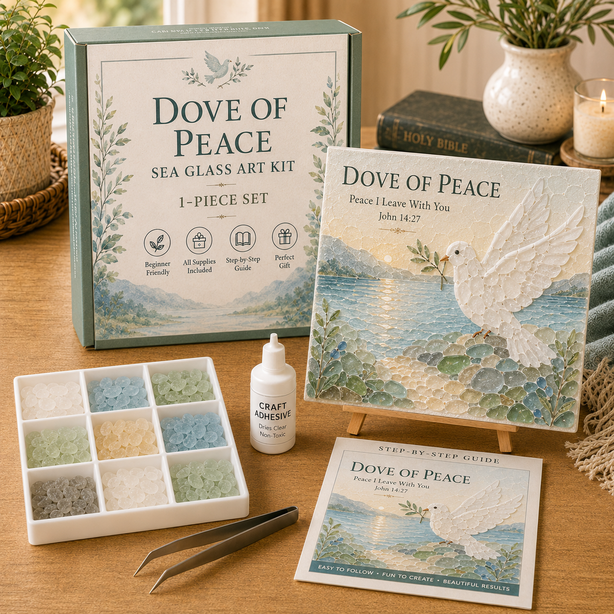 🎁Faith-Inspired Birds Sea Glass Art Kit Collection