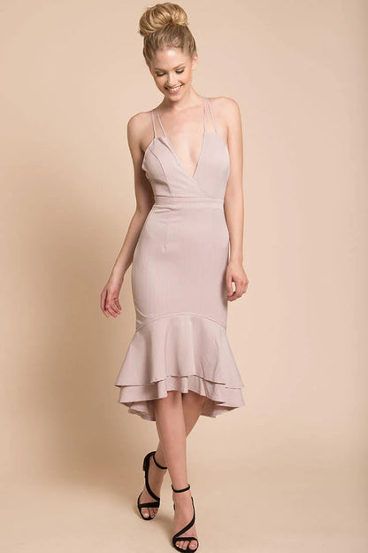 Avery Thin Strap Wedding Guest Dress Blush