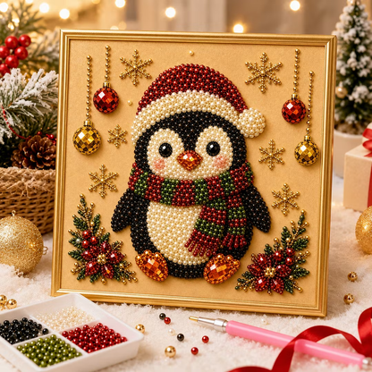 🎄Beginner-Friendly & Calming-💎DIY Holiday Pearl Painting Kit With Frame