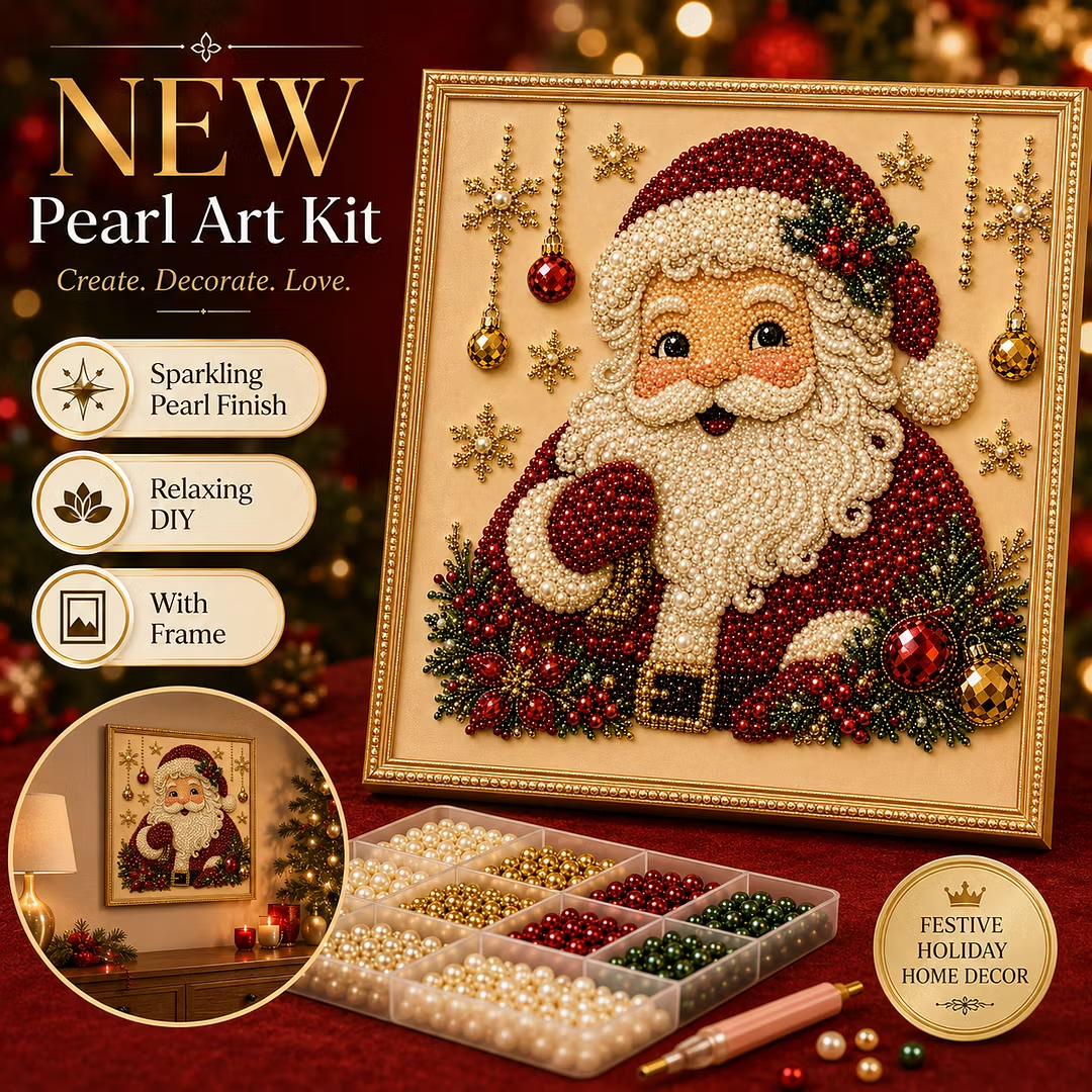 🎄Beginner-Friendly & Calming-💎DIY Holiday Pearl Painting Kit With Frame