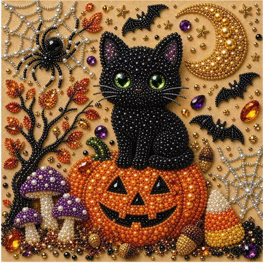 💥 Limited Time 49% OFF – 👻✨ Halloween Pearl Art DIY Kit – Create Spooky-Cute Magic