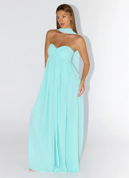 Celestino Scarf Maxi Dress - Aqua
