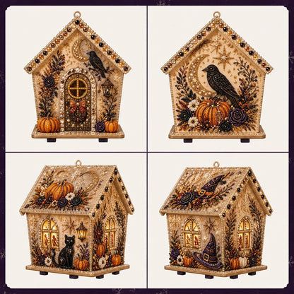 🏚️🎃Moonlit Wooden Cottage 3D Pearl Art Kit Collection | Complete Kit with All Tools & Step-by-Step Guide Included 💕