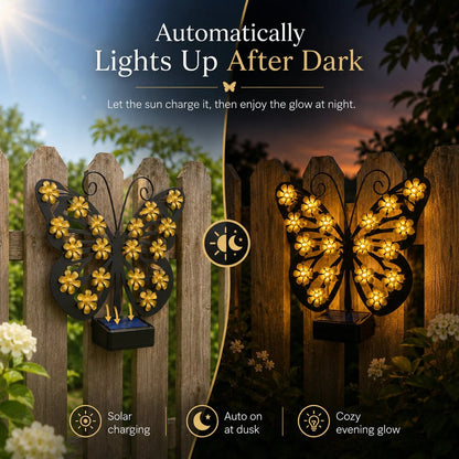 Solar Metal Butterfly Wall Lights Outdoor Decor🦋