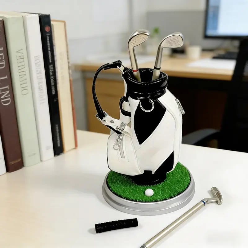 Golf Pen Holder with 3 Pens ⛳️ Stylish Desk Organizer Perfect Office Gift 🎁