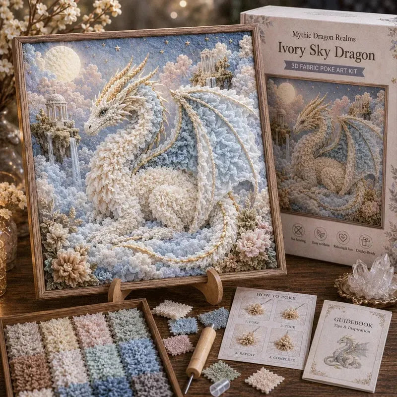🎁Last Day Sale - 49% OFF🐉 Mythic Dragon Realms 3D Fabric Poke Art Kit