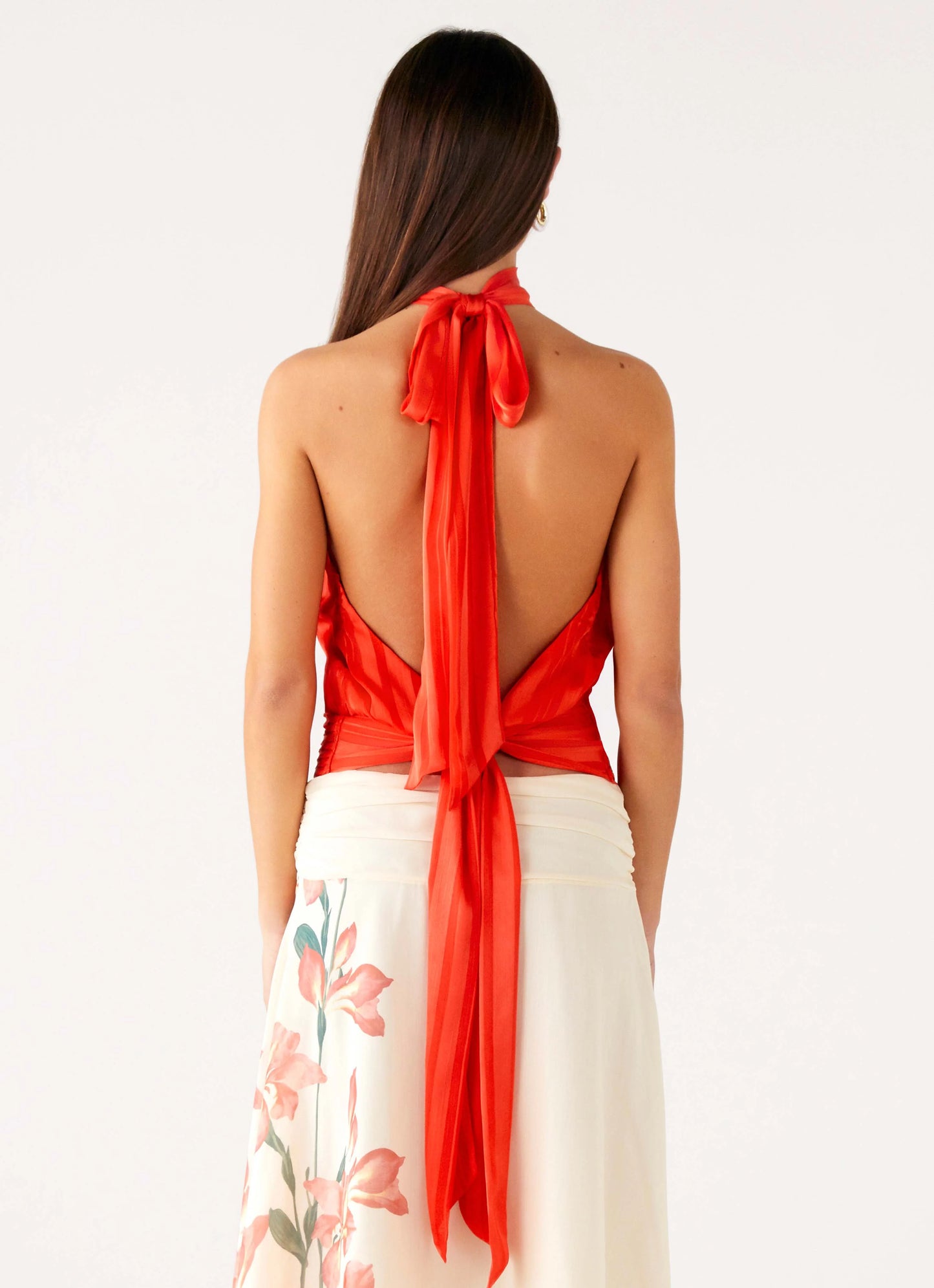 Willow Chiffon Top - Coral