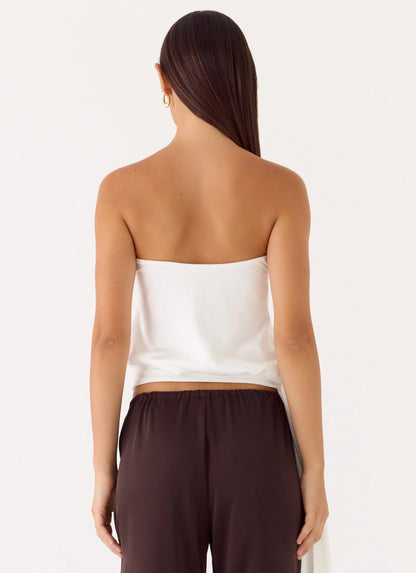Livia Strapless Top - White