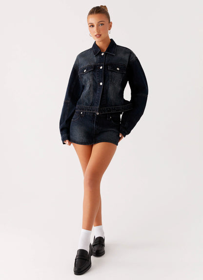 Tropics Denim Jacket - Washed Dark Blue