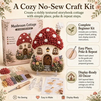 🏡Whimsical Village 3D Fabric Poke Art Kit