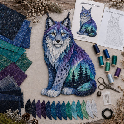 🌌🐺Northern Lights Wildlife DIY Patchwork Kit