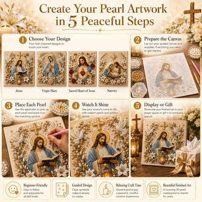 🔥 Last Day 75% OFF – ✝️ DIY Jesus Pearl Art Kit | 3D Pearl-Style Christian Artwork for Prayer Corners & Faith Gifts (📦Buy 3 Free Shipping)