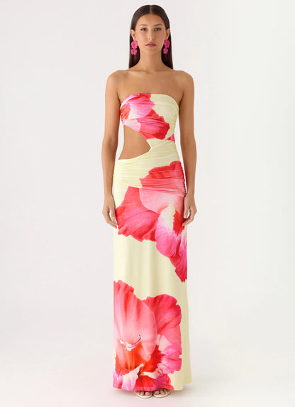 In The Rhythm Maxi Dress - Yellow Floral Spritz